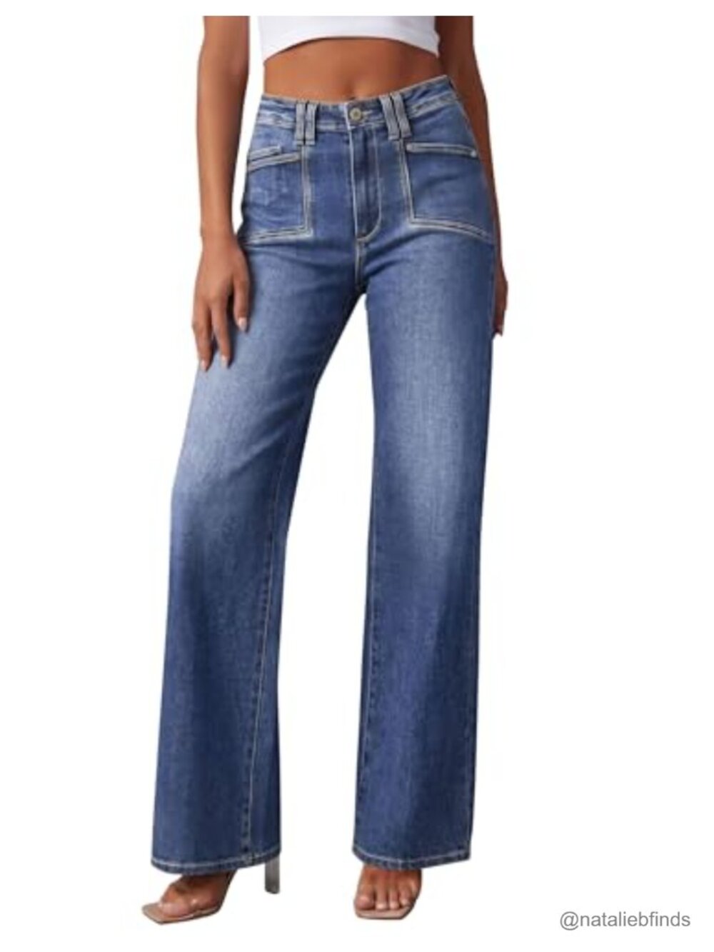 High Waisted Wide Leg Jeans for Women 2026 Trendy Baggy Denim Pants Womens Work